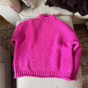 Bluivy Vibrant Pink Turtleneck Sweater